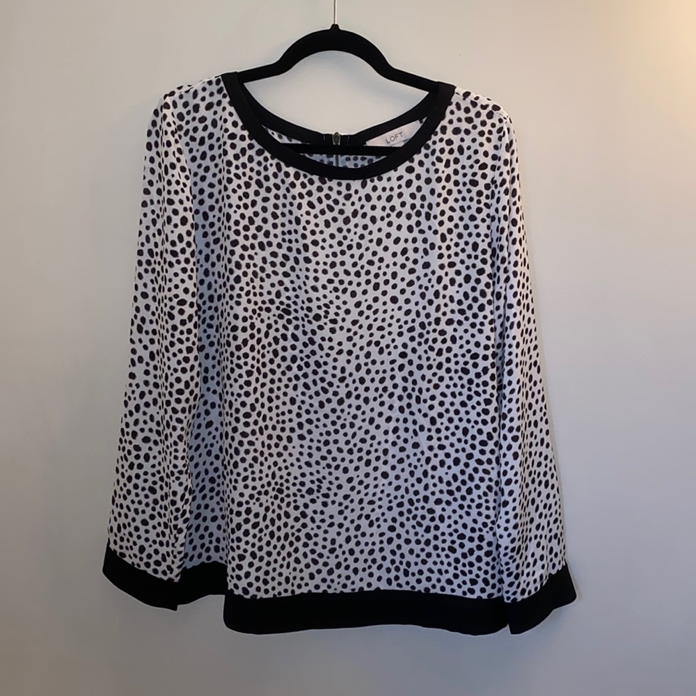 Ann Taylor Loft spotted blouse